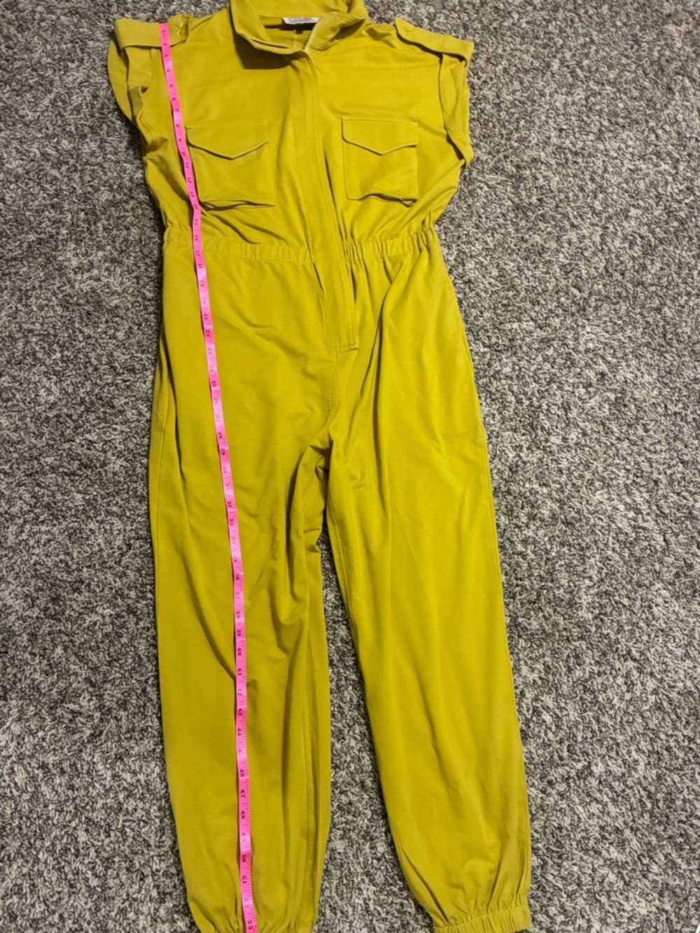 Utility Sleeveless Jumpsuit in Mustard - Picture 7 of 14